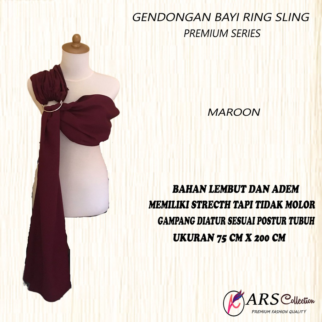 Gendongan Bayi Ring Sling Linen Premium Ring Tanpa Celah A.R.S.Collection
