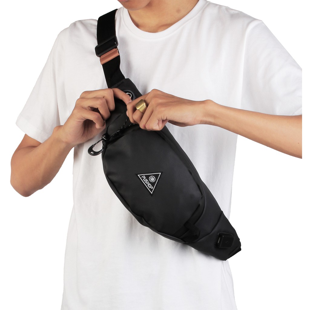 Waistbag USB Waterproof Pushop Black Venom