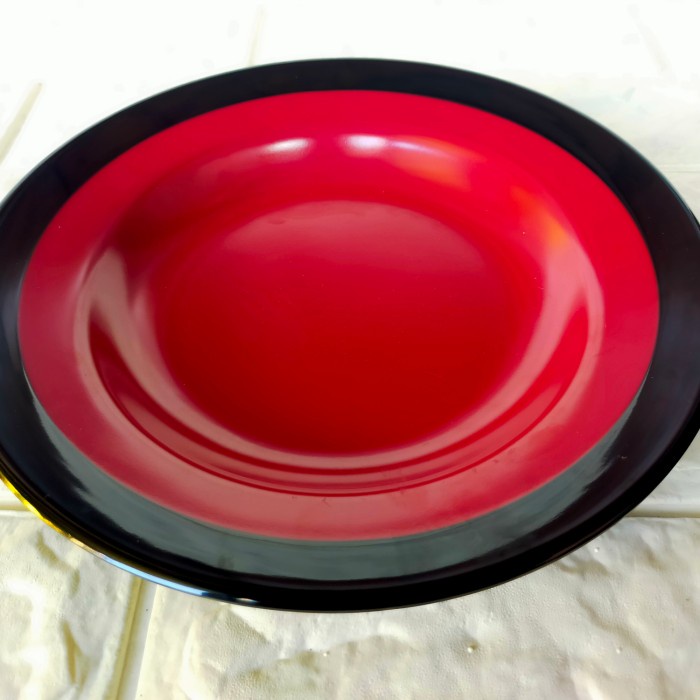 Piring Makan 2warna 9inch Warna Merah-Hitam P-09A5 Golden Dragon