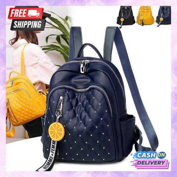 Korean Backpack Houndstooth Style Tas Ransel Wanita Fashion Import Batam Terbaru Kekinian Terlaris 2