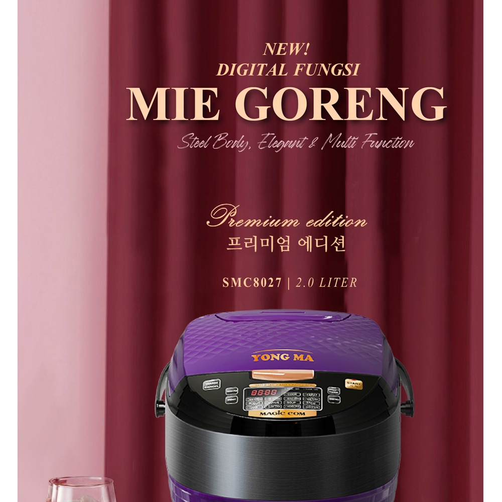 YONG MA Magic Com Digital 2 Liter SMC 8027 - Garansi Resmi Yongma ( warna Random - Mohon di tanya dulu)