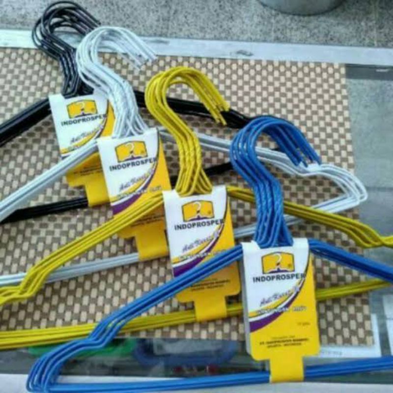 Perabotan Rumah Tangga Hanger / Gantungan Jemuran Baju Kawat Besi Warna
