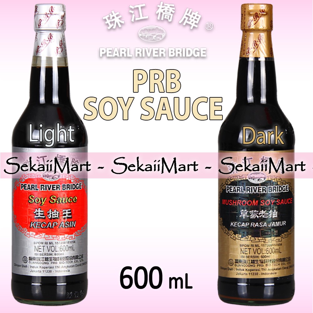 

PEARL RIVER BRIDGE Soy Sauce 600ml Silver Superior / Gold Mushroom - PRB Kecap Asin Hitam / Jamur