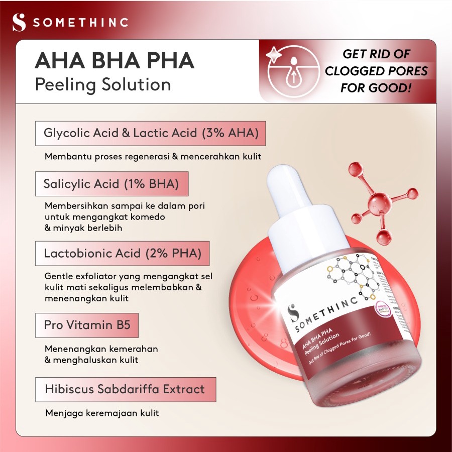 SOMETHINC AHA BHA PHA Peeling Solution Serum Peel Exfoliant Chemical Exfoliator Pengelupas AHABHAPHA