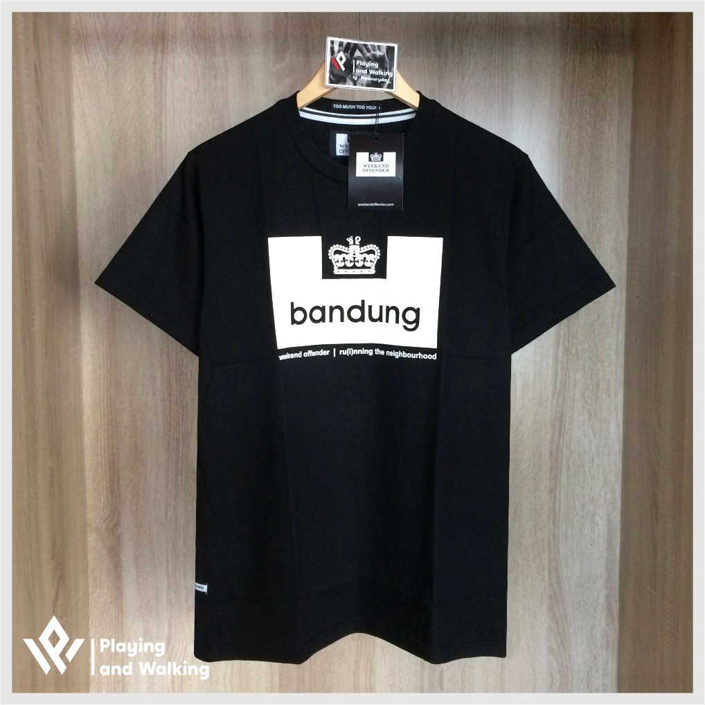 KAOS TSHIRT WEEKEND OFFENDER CITY SERIES BANDUNG BLACK 1:1 MIROR ORIGINAL VIEW