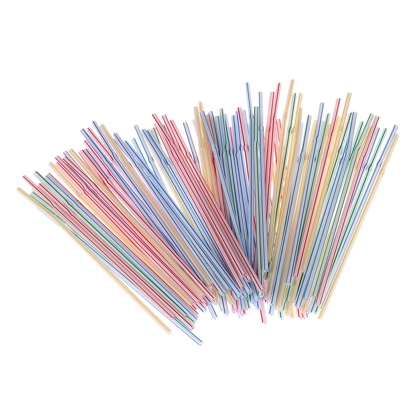 100pcs / set Sedotan Minuman Cocktail Bahan Plastik Untuk Pesta Ulang Tahun Pernikahan
