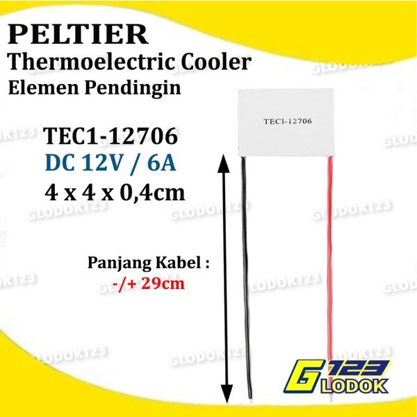 Peltier TEC TEC1 12706 Thermoelectric Elemen Keramik Panas Dingin 12V