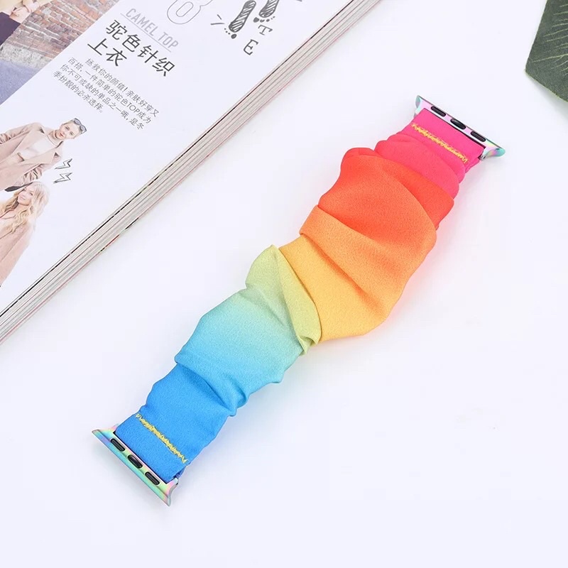 Strap Scrunchie Korea Apple Watch Series 8 7 6 5 4 3 2 1 SE iWatch 38mm 42mm 40mm 44mm 41mm 45mm