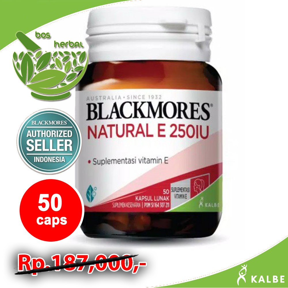 Blackmores Natural E 250 iu (50) Asupan Vitamin E Untuk Kesehatan Kulit ...