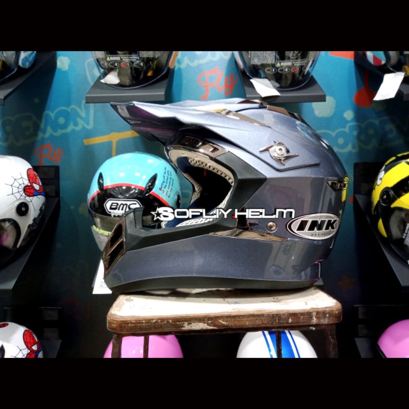 HELM CROSS INK MTB SOLID ALL GREY MET MET FULL FACE INK CROSS MOTO SUPERCROSS