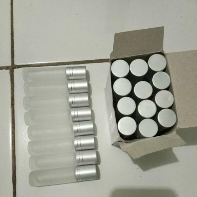 Jual Botol Refill Parfum / Botol Kaca Doff Silver 8ml