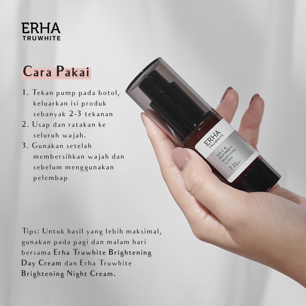 ERHA Serum Wajah 2 Pcs - Truwhite Vit C Brightening + Booster Active Glow Glam Skin