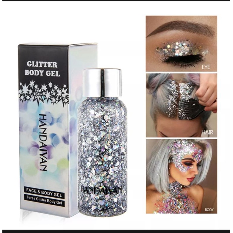 RCS✅ HANDAIYAN body glitter gel glitter untuk wajah badan face and body painting glitter