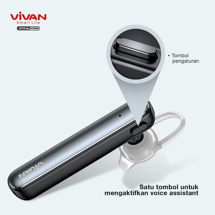 VIVAN Headset Bluetooth CHAT 100 Earphone Bluetooth V5.0 HD Voice Garansi Original Resmi