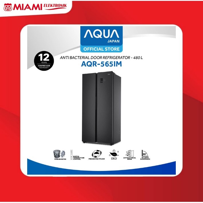 AQUA AQR-565IM Lemari Es Side by Side 480 Liter 41 Watt