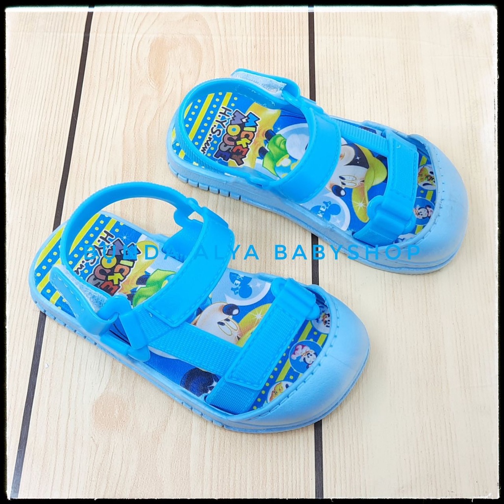 Sendal Anak Laki Laki Umur 9 Bulan 1 2 3 4 Tahun BIRU Anti Licin Motif Kartun Alas Karet Sepatu Sandal Anak Cowok Elastis Lucu Nyaman DIpakai