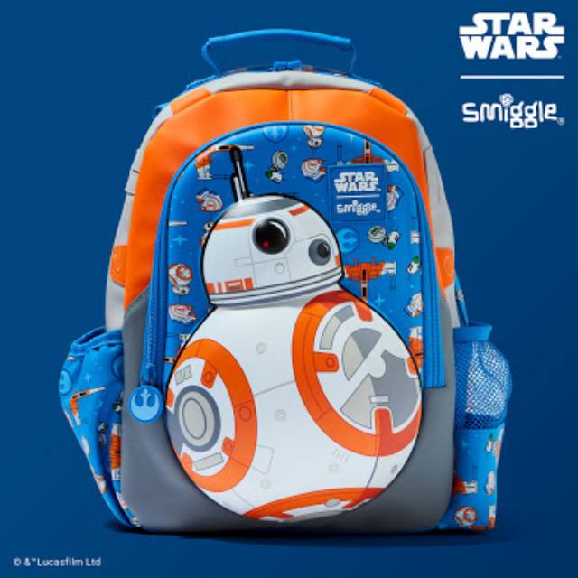 Smiggle Star Wars The Resistance Bb-8 junior hardtop backpack / tas anak TK