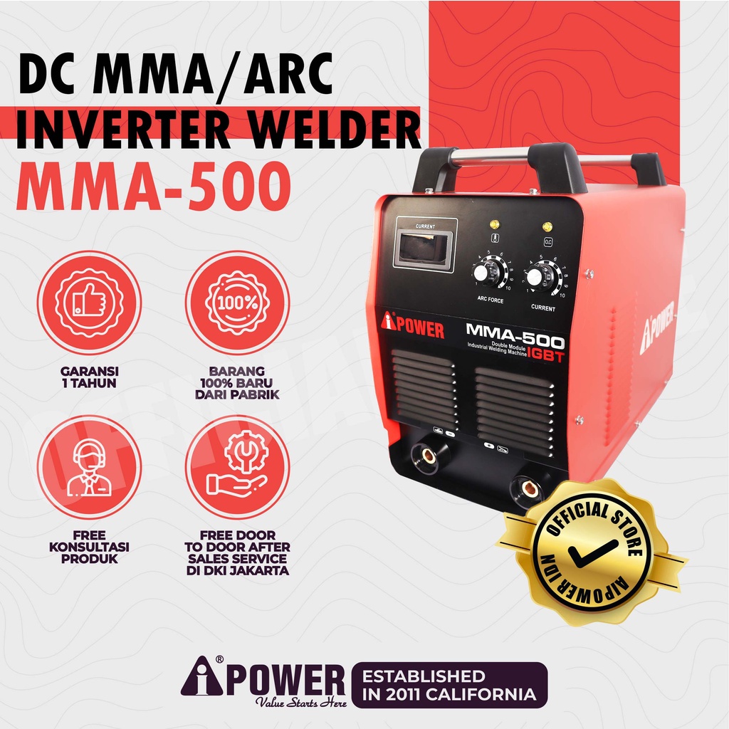 AIPOWER DC MMA ARC INVERTER WELDER MESIN LAS LISTRIK MMA-500