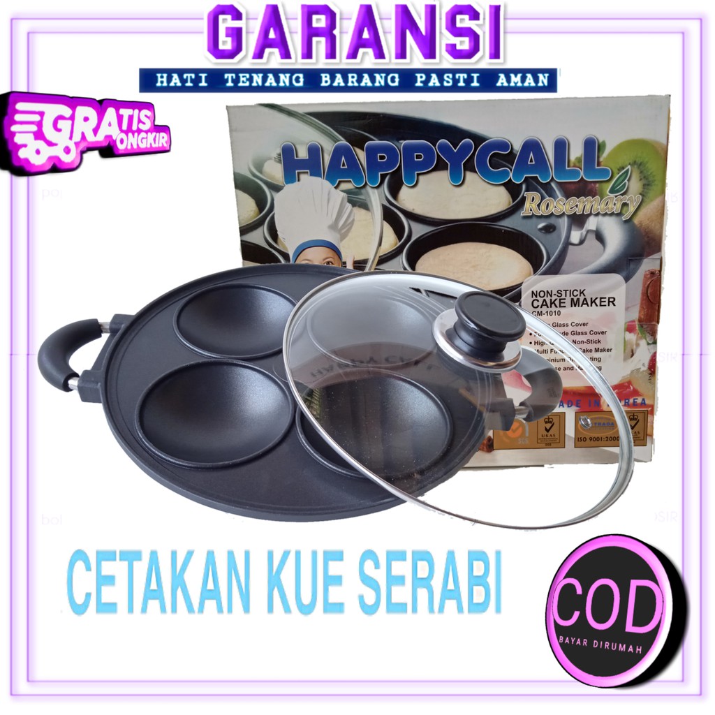 Cetakan Kue Serabi 4 Lubang Loyang Anti Lengket Happy Call