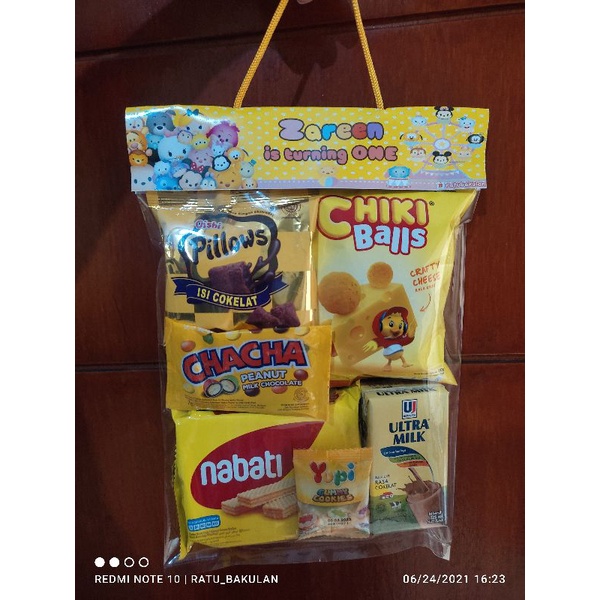 PAKET SNACK ULANG TAHUN TEMA WARNA KUNING