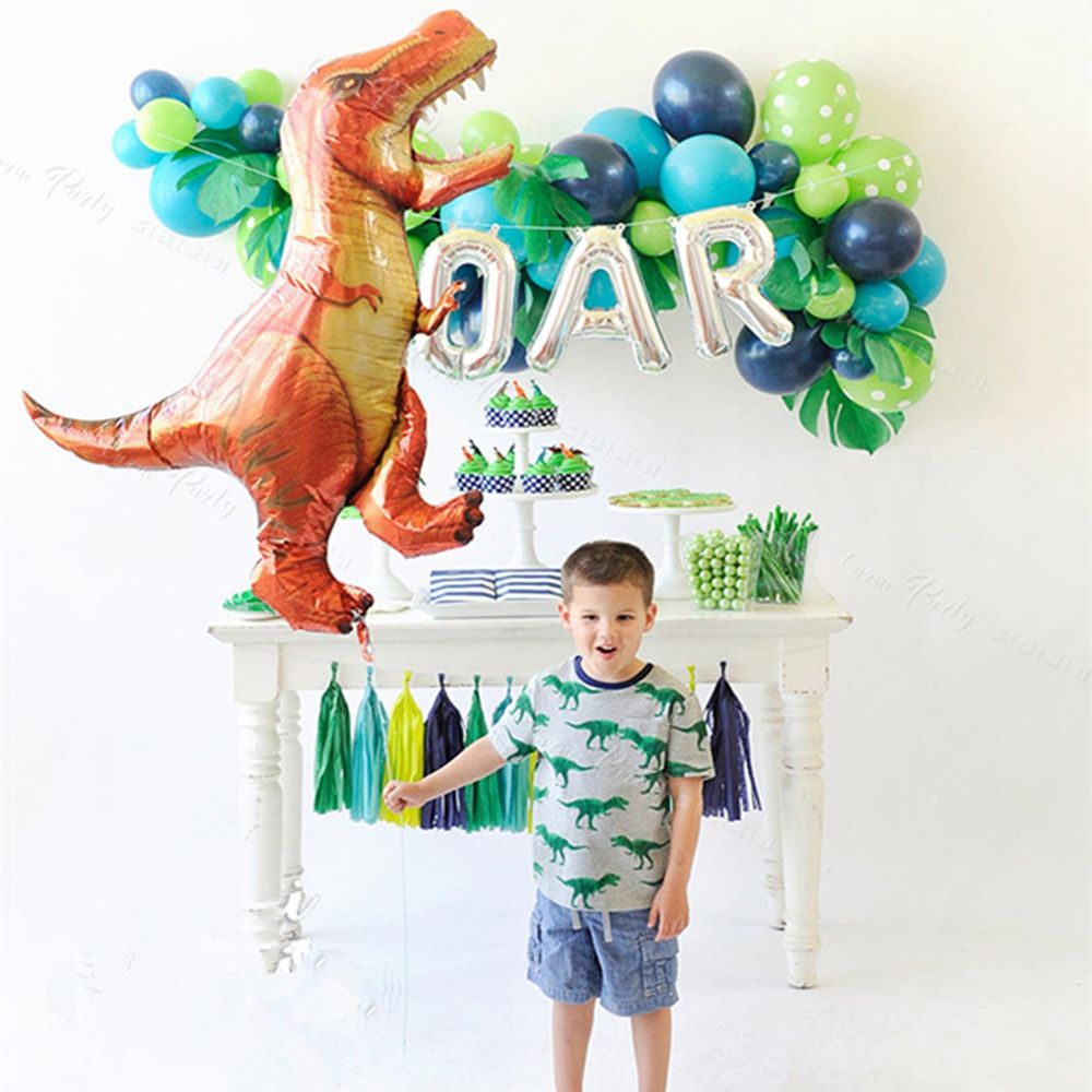 Balon Bentuk Dinosaurus 4d Bahan Aluminum Foil Untuk Dekorasi Pesta Ulang Tahun Anak