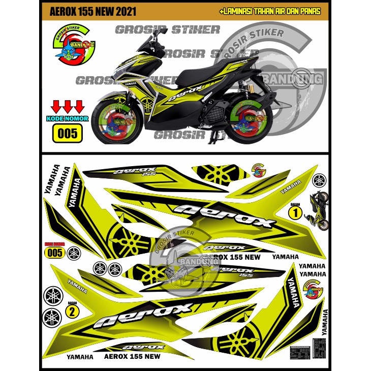 STIKER MOTOR VARIASI YAMAHA AEROX 155 NEW 2021