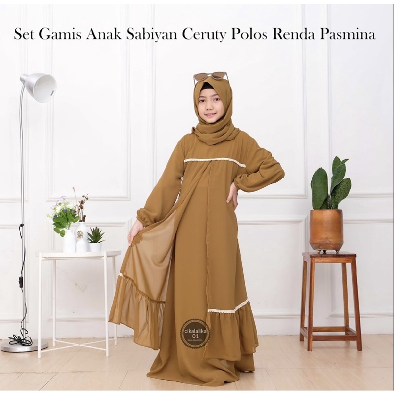 SET gamis anak renda SABYAAN ceruty armany