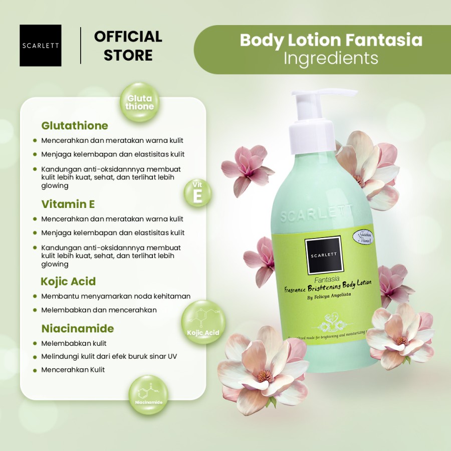 Scarlett Whitening Body Lotion Kulit Lembut dan Bernutrisi Fantasia