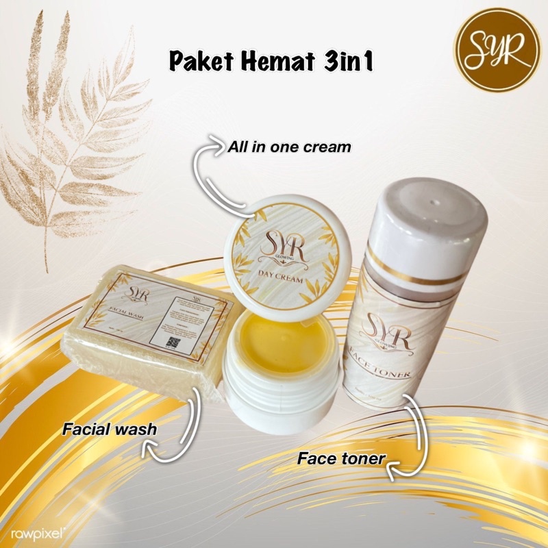 BISA (COD) SYAHRENI GLOWING PAKET 3in1 / HEMAT SYR GLOWING PAKET 3in1 / HEMAT / ALL DAY CREAM ORIGINAL