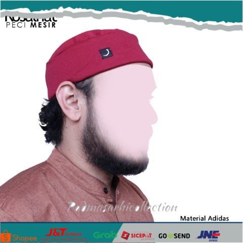 ✨ BISA COD ✨ Peci Mesir Kopiah Songkok Rosal - Maroon