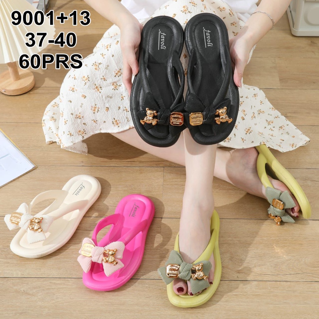 Sandal Jepit EVA Pita GOLD Jelly Import / Sandal Jepit Jelly Wanita Kekinian 9001-13 / GN-9001+13 Sandal Jepit Jelly Pita Import PCU