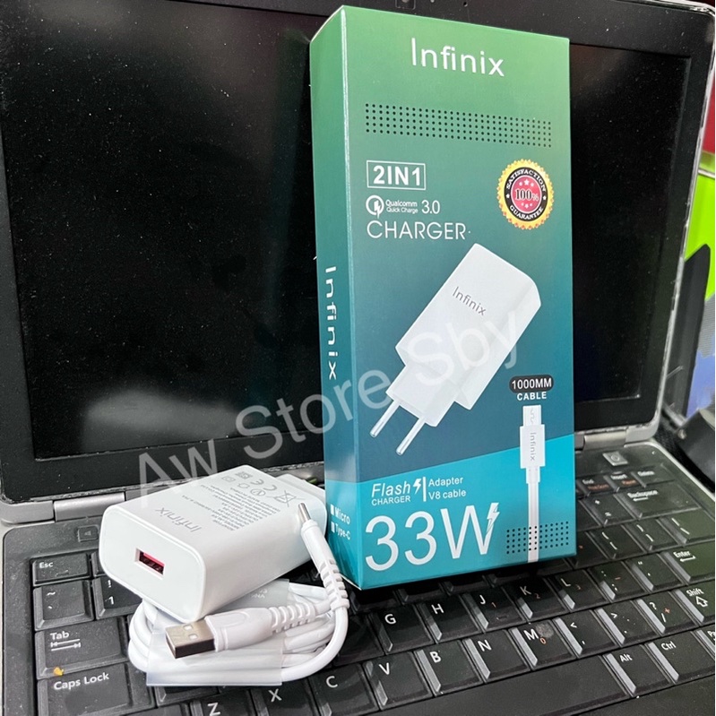 Charger infinix Type C Flash Charging QC3.0 3A Usb C 33W infinix Note 8/Note 10/Note 11/Note 12