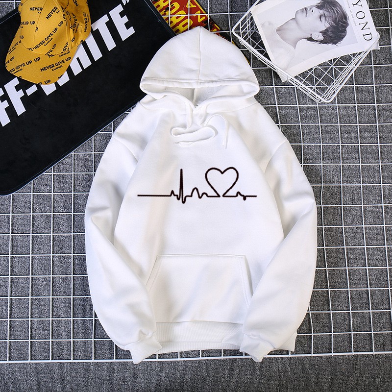IvannaCollection Sweater Hoodie Wanita Love Statistik Bahan Fleece Premium Tebal