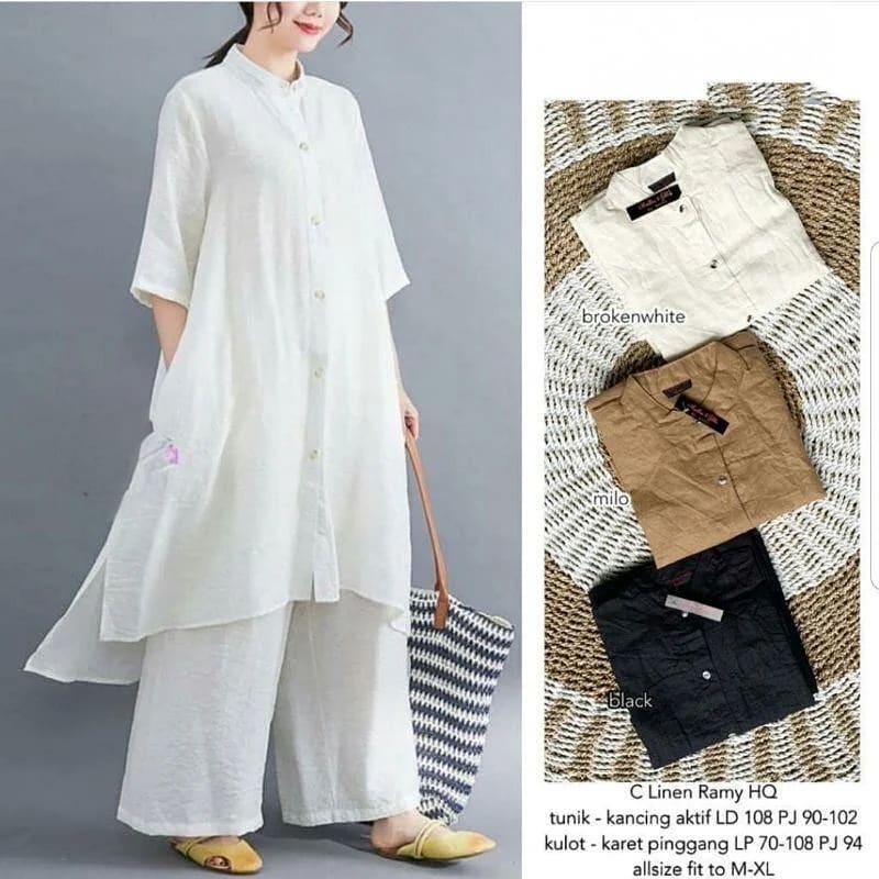 Titan Set / Setelan Wanita / Setelan Celana / Setelan Wanita Kulot / Bahan Katun Linen