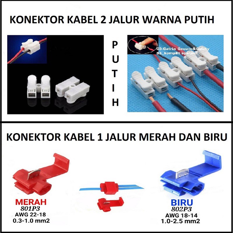 SNAP LOCK QUICK SPLICE WIRE CONNECTOR JUMPER KABEL KUPAS LIPAT