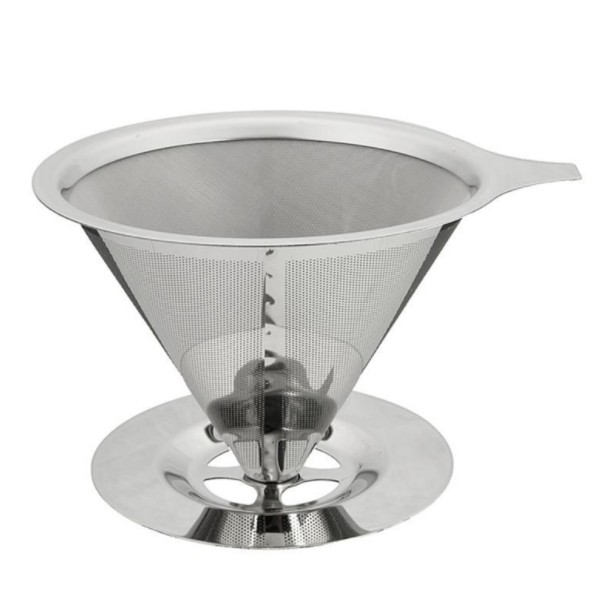 OneTwoCups Filter Penyaring Kopi Double Layer Cone Coffee Filter Dripper - V60 - Silver