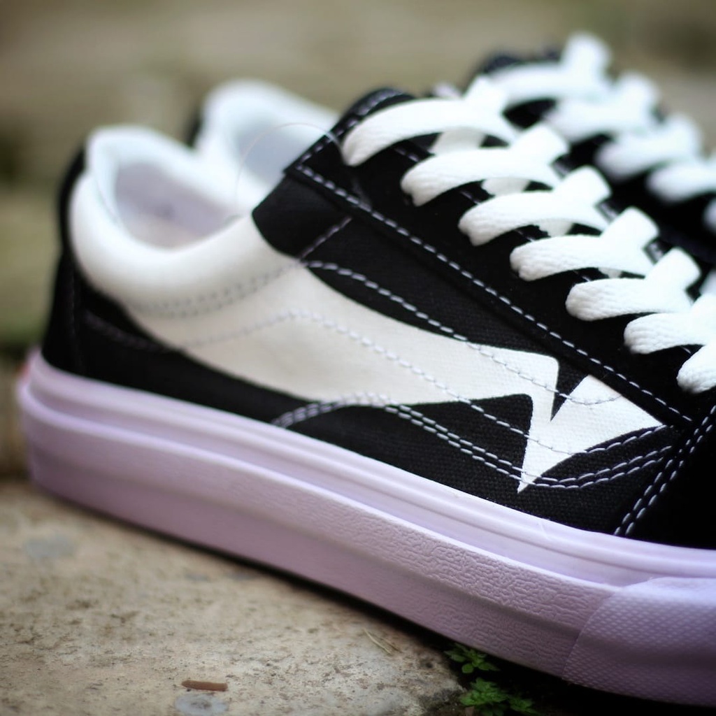 PROMO Sepatu Vans Oldskool Wrap Black True White Premium, Tag Made in China | Sneakers Pria dan Wanita Import Quality