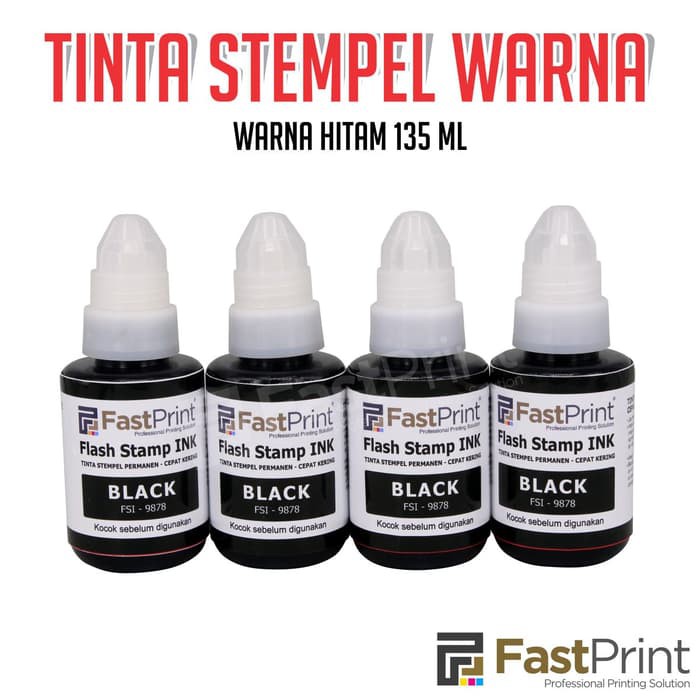 

Tinta Stempel Flash Fast Print Warna Hitam (Black Ink) 135ml
