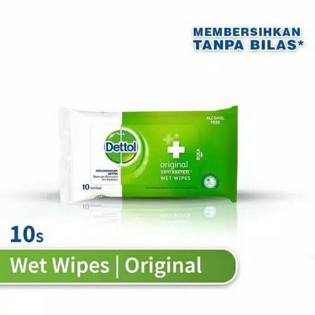 Dettol Tissu Basah isi 10 Sheet ORIGINAL-BPOM