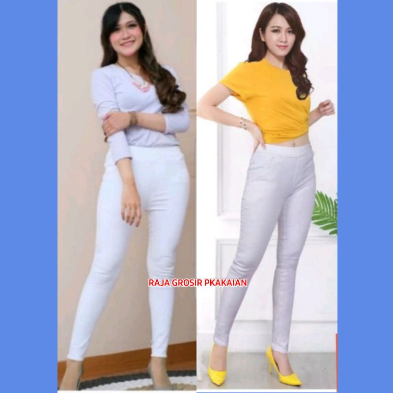 Legging Denim Stret Panjang Standart Premium Dewasa Fit to L / Bb 40-55Kg