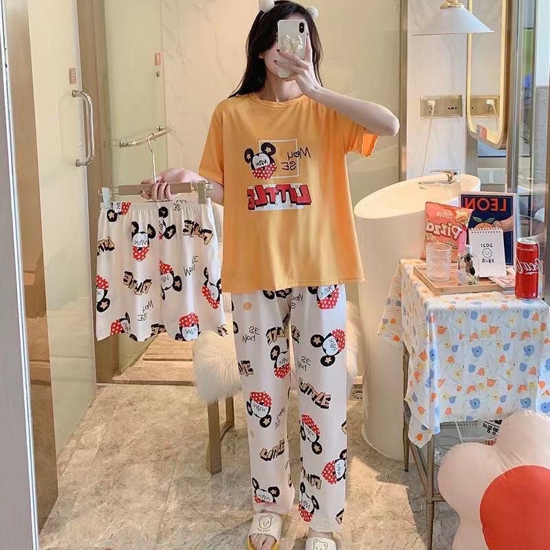 JC- Stelan Oversize 3in1 Import / Piyama 3in1 / Piyama Korea wanita terbaru Murah-3in1 Little Mickey Y