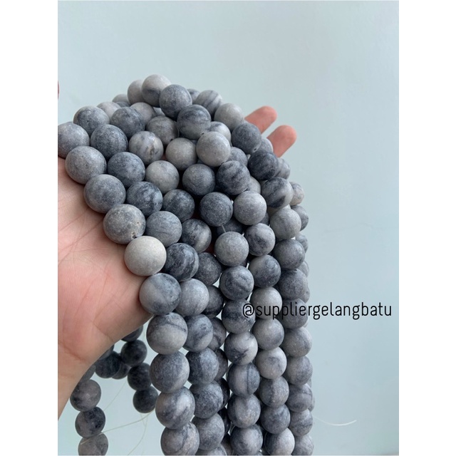 batu matte GREY MAIFANITE 16mm natural MAIFAN doff frosted akik besar