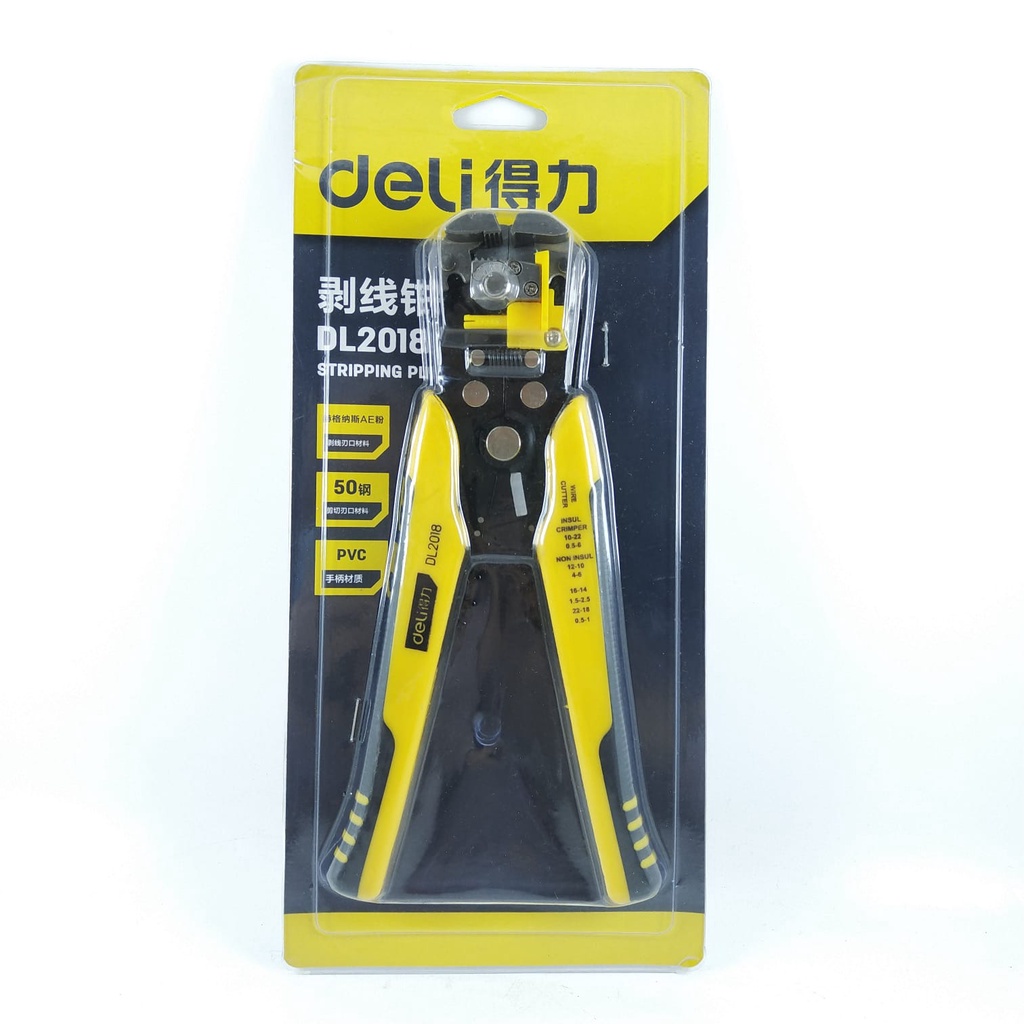 Tang Kupas dan Crimping - Stripping Pliers Deli DL2018