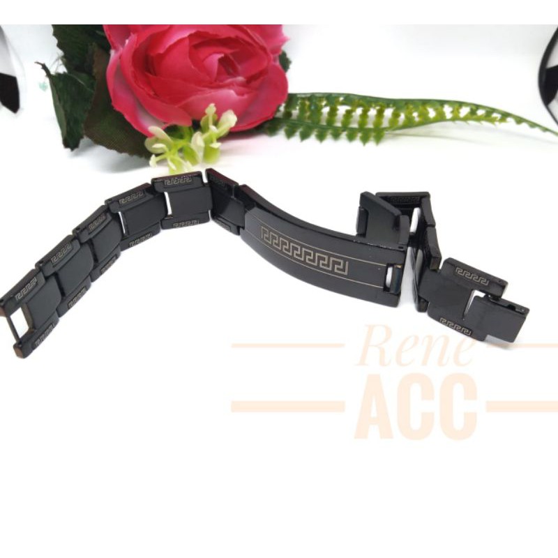 Gelang Titanium pria cowok Black Necklace anti karat