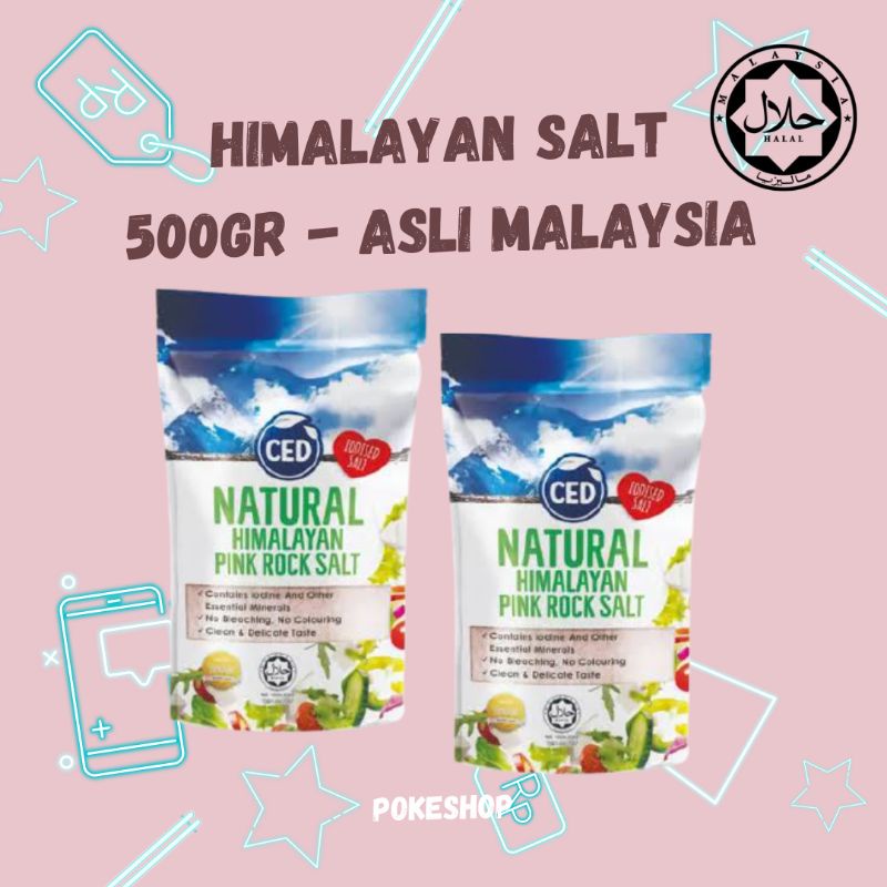 

Garam Himalaya 500gr CED Original Pack Malaysia - Natural Himalaya Pink Salt - Iodised