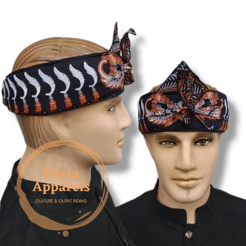 iket makutawangsa motif kujang batik merah iket sunda  keren kujang praktis iket sunda khas sunda ke