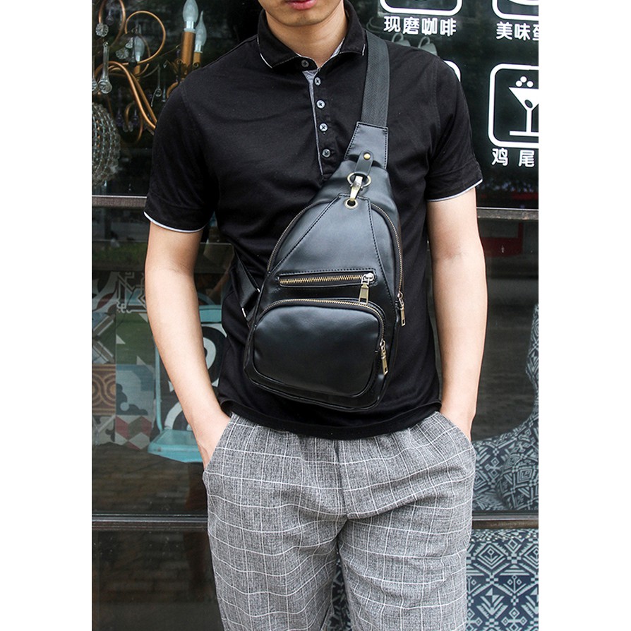 tas selempang kulit pria import ts471
