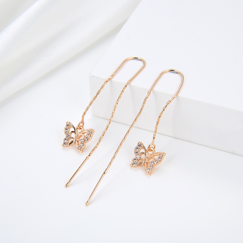 anting titanium wanita emas muda anti karat dewasa tusuk korea asli panjang dan luntur korea style selamanya dewasa 25-33e