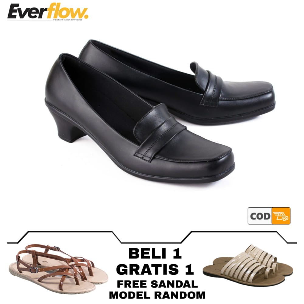 ☀ EVERFLOW BUY 1 GET 1 ☀ Sepatu Pantofel Wanita Hak 4cm / Sepatu Kerja Wanita kantor kuliah