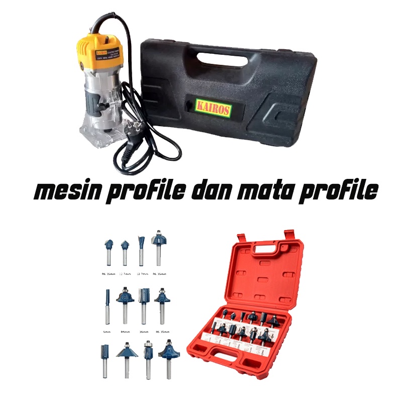 TERLARIS DI BUMI !! PAKET MESIN TRIMMER + MATA PROFILE SET TYPE MT370 atau 3703 TERIMMER MESIN TRIMER ROUTER PROFIL MATA ROUTER